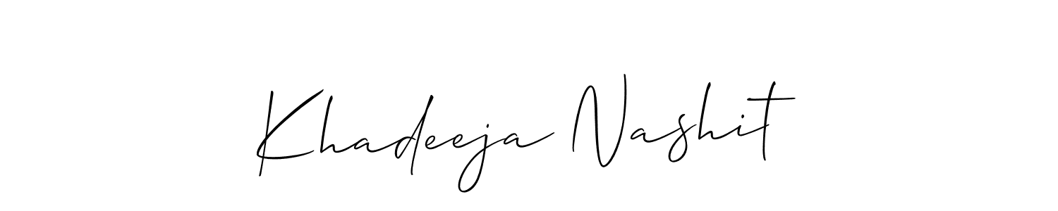 How to make Khadeeja Nashit signature? Allison_Script is a professional autograph style. Create handwritten signature for Khadeeja Nashit name. Khadeeja Nashit signature style 2 images and pictures png