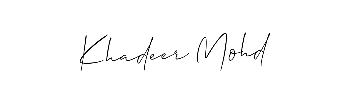 Best and Professional Signature Style for Khadeer Mohd. Allison_Script Best Signature Style Collection. Khadeer Mohd signature style 2 images and pictures png