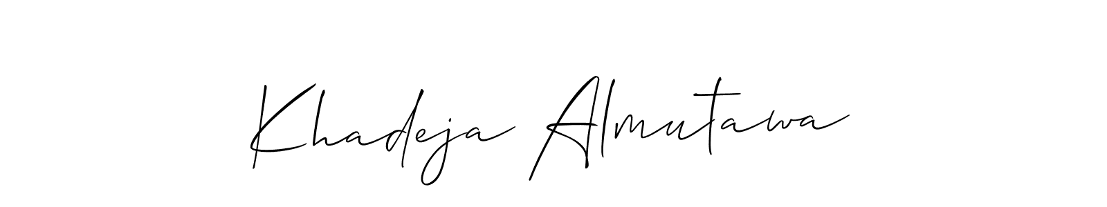 How to Draw Khadeja Almutawa signature style? Allison_Script is a latest design signature styles for name Khadeja Almutawa. Khadeja Almutawa signature style 2 images and pictures png