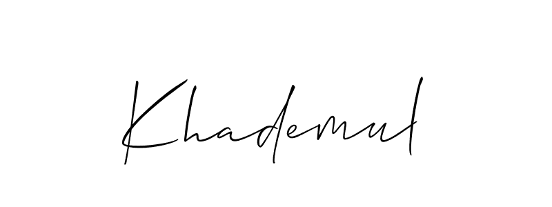 Similarly Allison_Script is the best handwritten signature design. Signature creator online .You can use it as an online autograph creator for name Khademul. Khademul signature style 2 images and pictures png