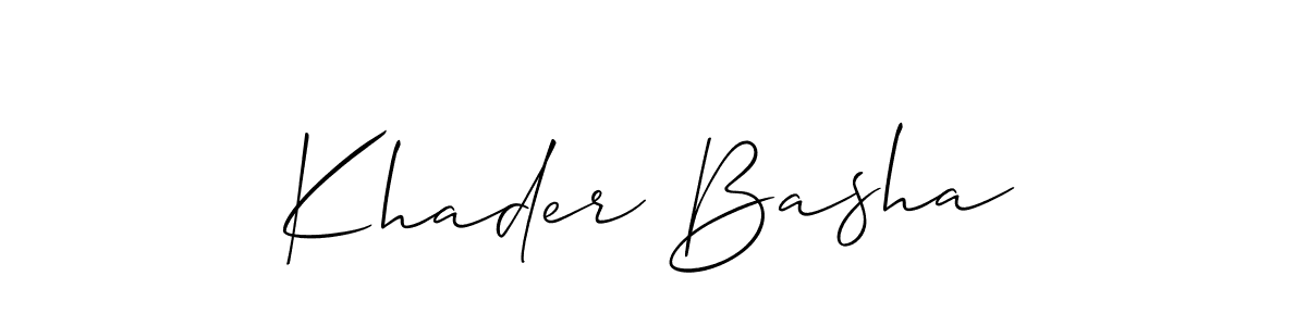 Create a beautiful signature design for name Khader Basha. With this signature (Allison_Script) fonts, you can make a handwritten signature for free. Khader Basha signature style 2 images and pictures png