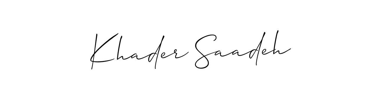 You can use this online signature creator to create a handwritten signature for the name Khader Saadeh. This is the best online autograph maker. Khader Saadeh signature style 2 images and pictures png