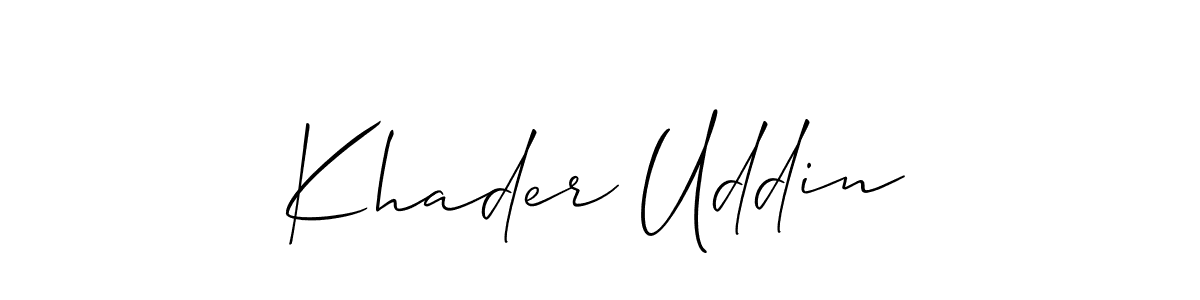 Use a signature maker to create a handwritten signature online. With this signature software, you can design (Allison_Script) your own signature for name Khader Uddin. Khader Uddin signature style 2 images and pictures png