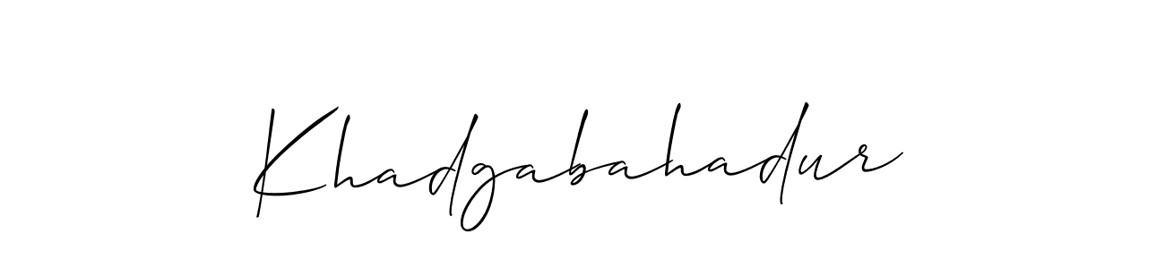 How to make Khadgabahadur signature? Allison_Script is a professional autograph style. Create handwritten signature for Khadgabahadur name. Khadgabahadur signature style 2 images and pictures png