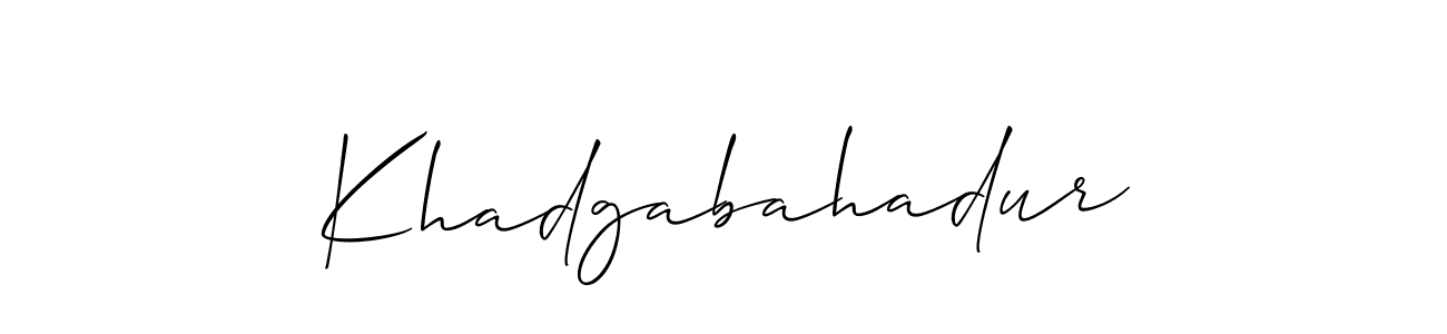 How to make Khadgabahadur signature? Allison_Script is a professional autograph style. Create handwritten signature for Khadgabahadur name. Khadgabahadur signature style 2 images and pictures png