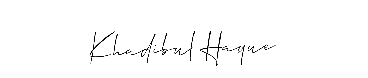 Create a beautiful signature design for name Khadibul Haque. With this signature (Allison_Script) fonts, you can make a handwritten signature for free. Khadibul Haque signature style 2 images and pictures png