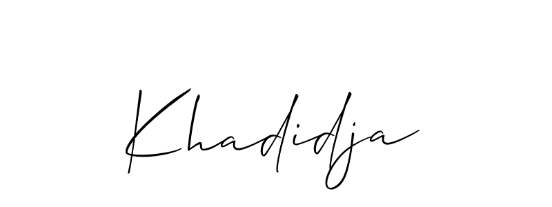 Allison_Script is a professional signature style that is perfect for those who want to add a touch of class to their signature. It is also a great choice for those who want to make their signature more unique. Get Khadidja name to fancy signature for free. Khadidja signature style 2 images and pictures png