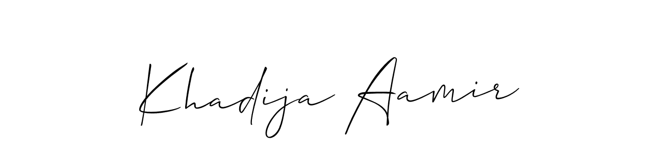 This is the best signature style for the Khadija Aamir name. Also you like these signature font (Allison_Script). Mix name signature. Khadija Aamir signature style 2 images and pictures png