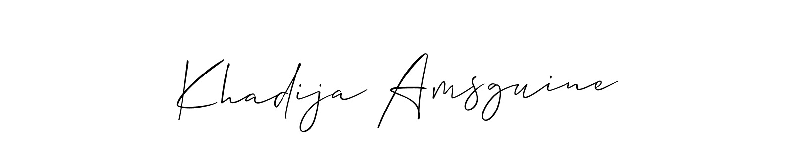 Khadija Amsguine stylish signature style. Best Handwritten Sign (Allison_Script) for my name. Handwritten Signature Collection Ideas for my name Khadija Amsguine. Khadija Amsguine signature style 2 images and pictures png