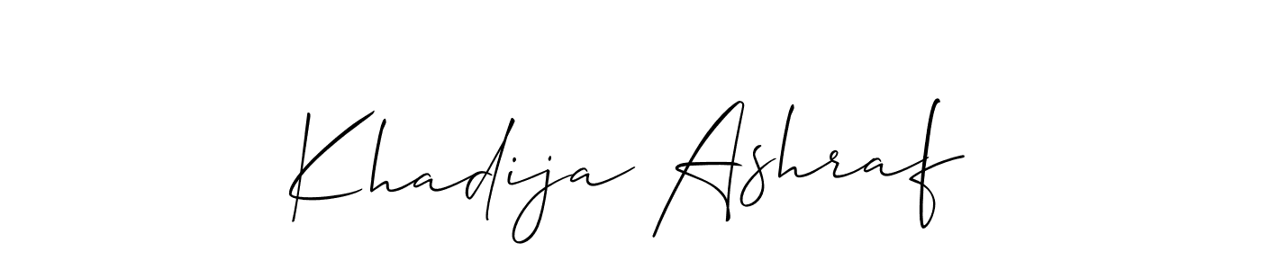 Also You can easily find your signature by using the search form. We will create Khadija Ashraf name handwritten signature images for you free of cost using Allison_Script sign style. Khadija Ashraf signature style 2 images and pictures png