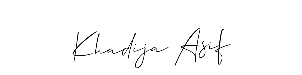 The best way (Allison_Script) to make a short signature is to pick only two or three words in your name. The name Khadija Asif include a total of six letters. For converting this name. Khadija Asif signature style 2 images and pictures png