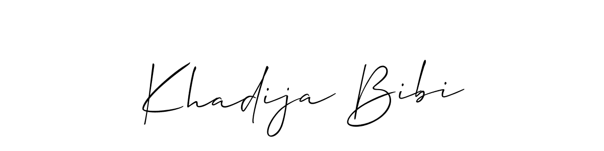 Also You can easily find your signature by using the search form. We will create Khadija Bibi name handwritten signature images for you free of cost using Allison_Script sign style. Khadija Bibi signature style 2 images and pictures png