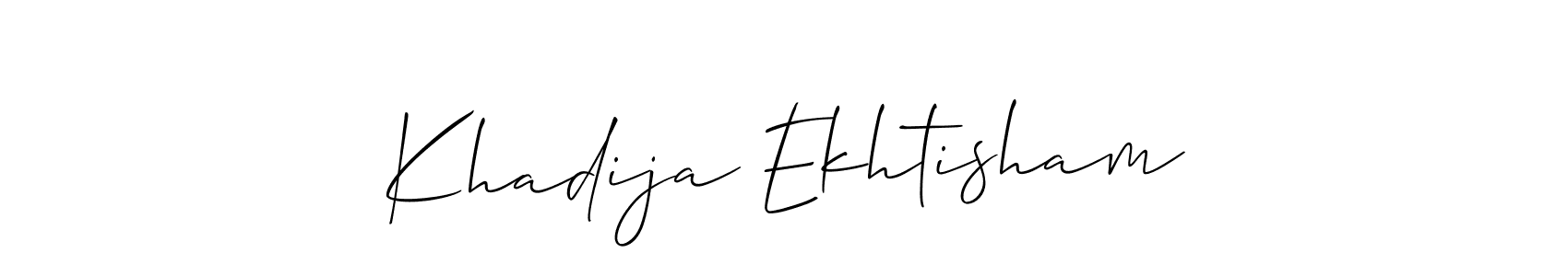Create a beautiful signature design for name Khadija Ekhtisham. With this signature (Allison_Script) fonts, you can make a handwritten signature for free. Khadija Ekhtisham signature style 2 images and pictures png