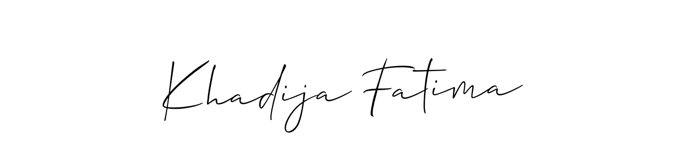 Use a signature maker to create a handwritten signature online. With this signature software, you can design (Allison_Script) your own signature for name Khadija Fatima. Khadija Fatima signature style 2 images and pictures png