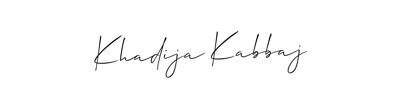 Create a beautiful signature design for name Khadija Kabbaj. With this signature (Allison_Script) fonts, you can make a handwritten signature for free. Khadija Kabbaj signature style 2 images and pictures png