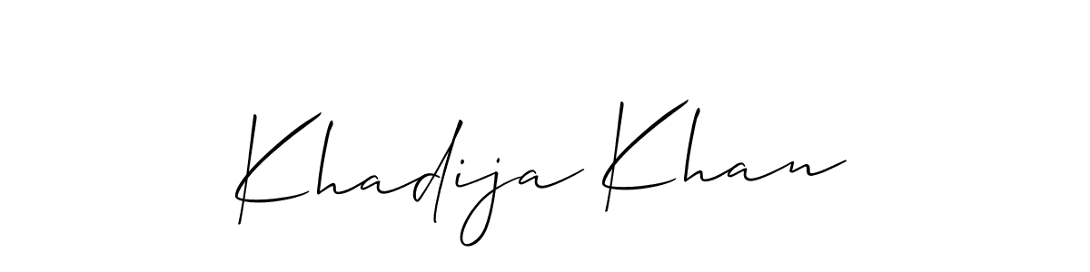 Also we have Khadija Khan name is the best signature style. Create professional handwritten signature collection using Allison_Script autograph style. Khadija Khan signature style 2 images and pictures png