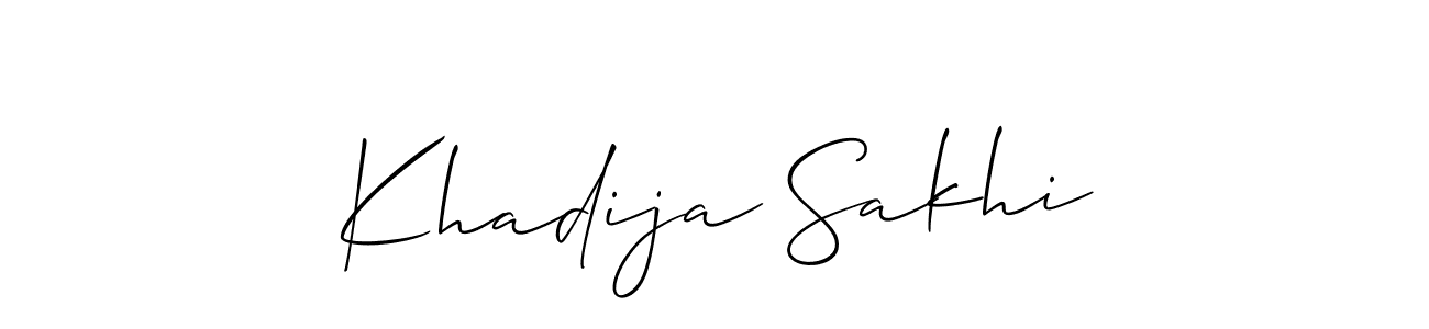 Allison_Script is a professional signature style that is perfect for those who want to add a touch of class to their signature. It is also a great choice for those who want to make their signature more unique. Get Khadija Sakhi name to fancy signature for free. Khadija Sakhi signature style 2 images and pictures png