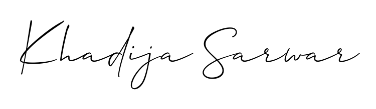 Stand out with a creative autograph for Khadija Sarwar. The Allison_Script styling blends modern aesthetics with classic signature flourishes. Khadija Sarwar signature style 2 images and pictures png
