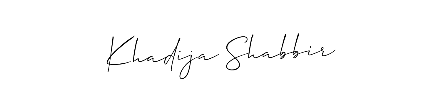 Use a signature maker to create a handwritten signature online. With this signature software, you can design (Allison_Script) your own signature for name Khadija Shabbir. Khadija Shabbir signature style 2 images and pictures png