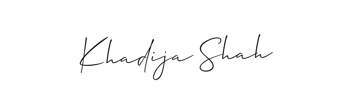 Also You can easily find your signature by using the search form. We will create Khadija Shah name handwritten signature images for you free of cost using Allison_Script sign style. Khadija Shah signature style 2 images and pictures png