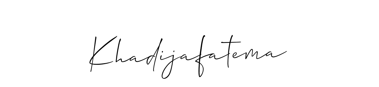 Design your own signature with our free online signature maker. With this signature software, you can create a handwritten (Allison_Script) signature for name Khadijafatema. Khadijafatema signature style 2 images and pictures png