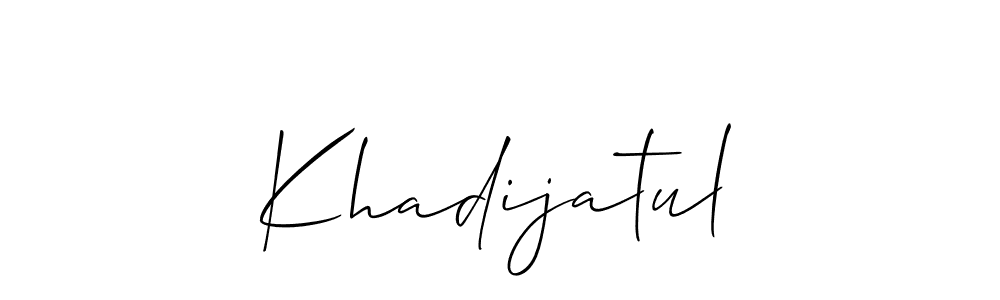 Make a beautiful signature design for name Khadijatul. With this signature (Allison_Script) style, you can create a handwritten signature for free. Khadijatul signature style 2 images and pictures png