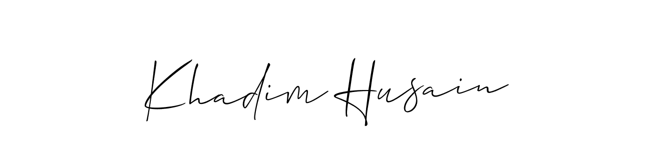 Create a beautiful signature design for name Khadim Husain. With this signature (Allison_Script) fonts, you can make a handwritten signature for free. Khadim Husain signature style 2 images and pictures png