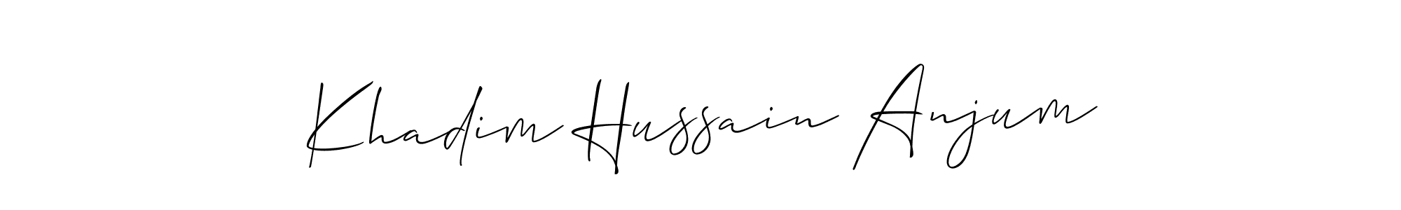 if you are searching for the best signature style for your name Khadim Hussain Anjum. so please give up your signature search. here we have designed multiple signature styles  using Allison_Script. Khadim Hussain Anjum signature style 2 images and pictures png