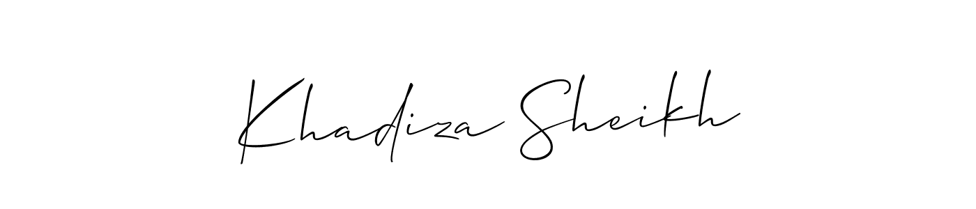 Make a beautiful signature design for name Khadiza Sheikh. With this signature (Allison_Script) style, you can create a handwritten signature for free. Khadiza Sheikh signature style 2 images and pictures png