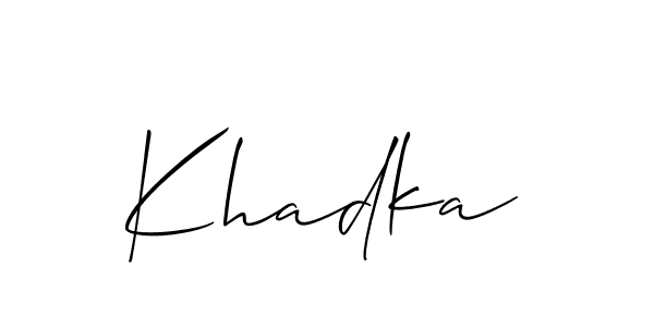 Also we have Khadka name is the best signature style. Create professional handwritten signature collection using Allison_Script autograph style. Khadka signature style 2 images and pictures png