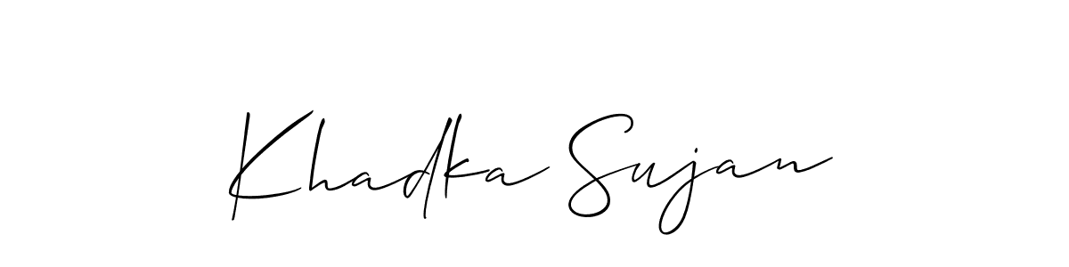 Use a signature maker to create a handwritten signature online. With this signature software, you can design (Allison_Script) your own signature for name Khadka Sujan. Khadka Sujan signature style 2 images and pictures png