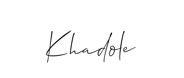 It looks lik you need a new signature style for name Khadole. Design unique handwritten (Allison_Script) signature with our free signature maker in just a few clicks. Khadole signature style 2 images and pictures png