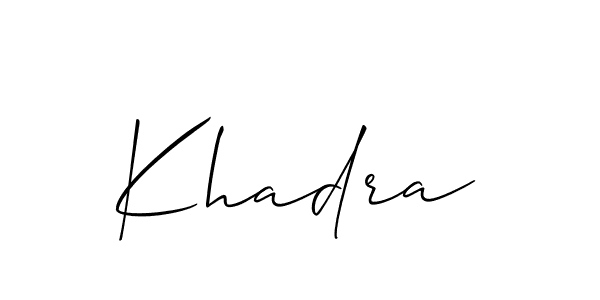 How to make Khadra signature? Allison_Script is a professional autograph style. Create handwritten signature for Khadra name. Khadra signature style 2 images and pictures png