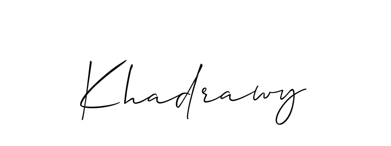 Also we have Khadrawy name is the best signature style. Create professional handwritten signature collection using Allison_Script autograph style. Khadrawy signature style 2 images and pictures png