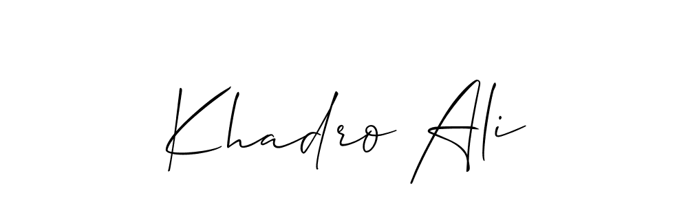 if you are searching for the best signature style for your name Khadro Ali. so please give up your signature search. here we have designed multiple signature styles  using Allison_Script. Khadro Ali signature style 2 images and pictures png