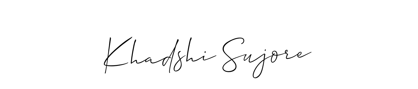 Design your own signature with our free online signature maker. With this signature software, you can create a handwritten (Allison_Script) signature for name Khadshi Sujore. Khadshi Sujore signature style 2 images and pictures png