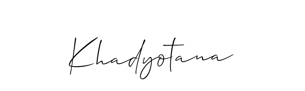 You should practise on your own different ways (Allison_Script) to write your name (Khadyotana) in signature. don't let someone else do it for you. Khadyotana signature style 2 images and pictures png