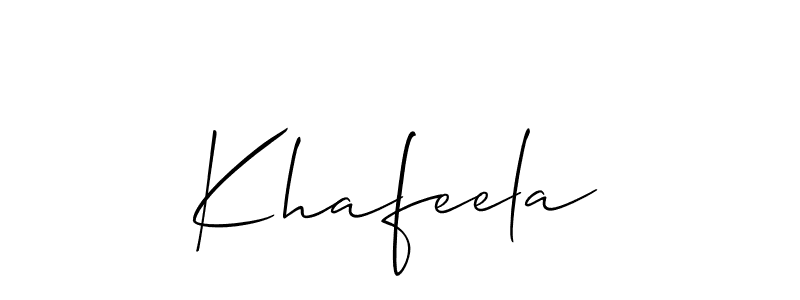 Also we have Khafeela name is the best signature style. Create professional handwritten signature collection using Allison_Script autograph style. Khafeela signature style 2 images and pictures png