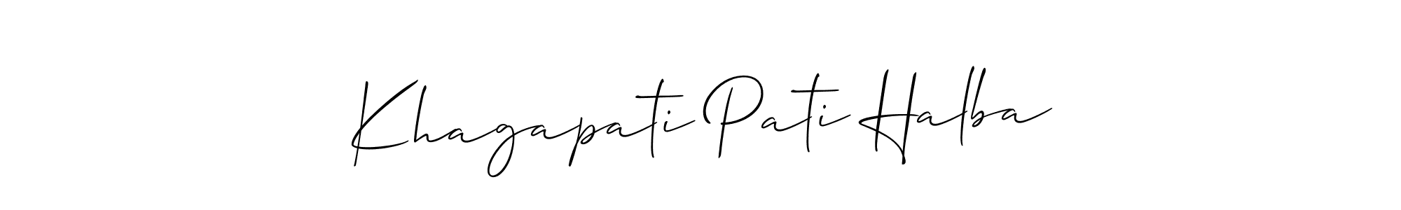 Make a beautiful signature design for name Khagapati Pati Halba. With this signature (Allison_Script) style, you can create a handwritten signature for free. Khagapati Pati Halba signature style 2 images and pictures png