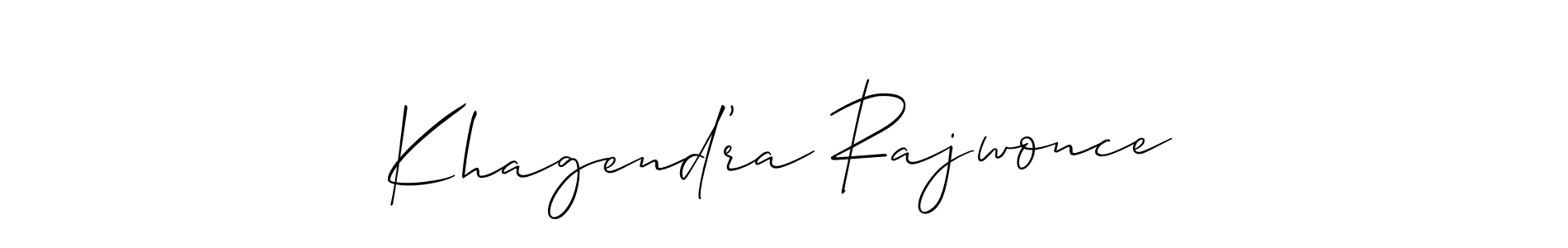 Similarly Allison_Script is the best handwritten signature design. Signature creator online .You can use it as an online autograph creator for name Khagenďra Rajwonce. Khagenďra Rajwonce signature style 2 images and pictures png