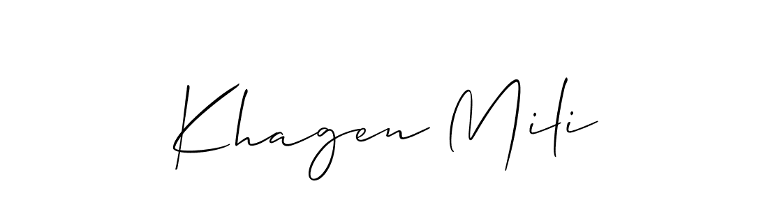 How to Draw Khagen Mili signature style? Allison_Script is a latest design signature styles for name Khagen Mili. Khagen Mili signature style 2 images and pictures png