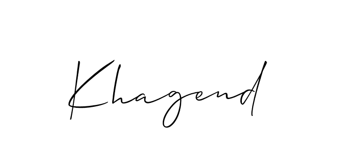 Make a beautiful signature design for name Khagend. With this signature (Allison_Script) style, you can create a handwritten signature for free. Khagend signature style 2 images and pictures png