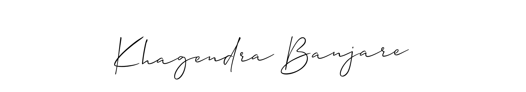 Allison_Script is a professional signature style that is perfect for those who want to add a touch of class to their signature. It is also a great choice for those who want to make their signature more unique. Get Khagendra Banjare name to fancy signature for free. Khagendra Banjare signature style 2 images and pictures png