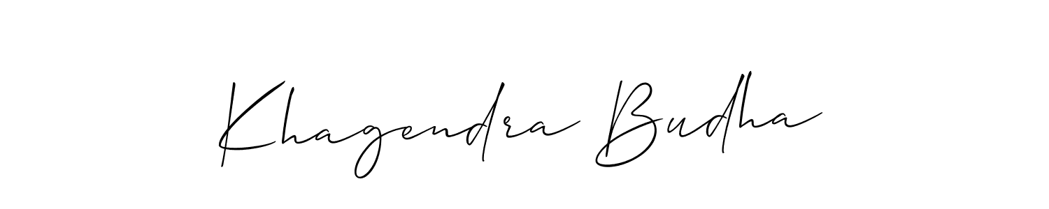 Also You can easily find your signature by using the search form. We will create Khagendra Budha name handwritten signature images for you free of cost using Allison_Script sign style. Khagendra Budha signature style 2 images and pictures png