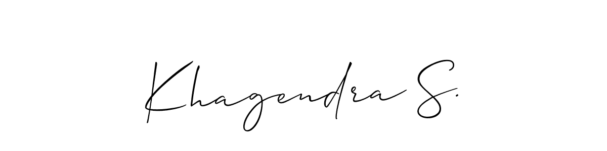 Also You can easily find your signature by using the search form. We will create Khagendra S. name handwritten signature images for you free of cost using Allison_Script sign style. Khagendra S. signature style 2 images and pictures png