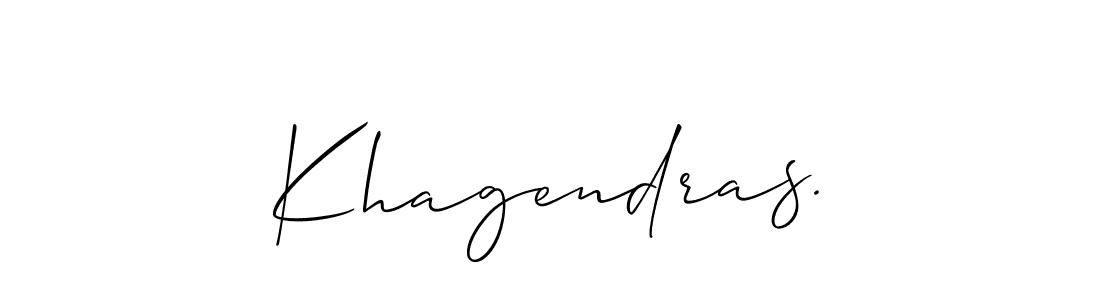 Make a beautiful signature design for name Khagendras.. With this signature (Allison_Script) style, you can create a handwritten signature for free. Khagendras. signature style 2 images and pictures png