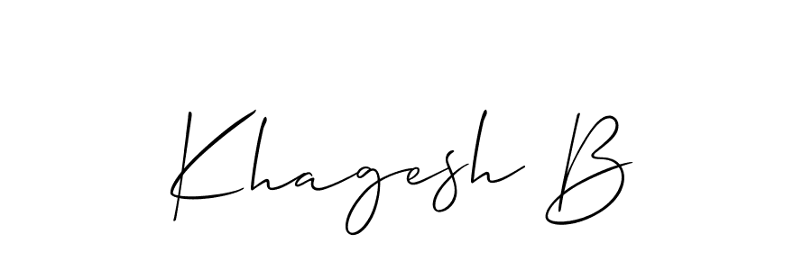 It looks lik you need a new signature style for name Khagesh B. Design unique handwritten (Allison_Script) signature with our free signature maker in just a few clicks. Khagesh B signature style 2 images and pictures png