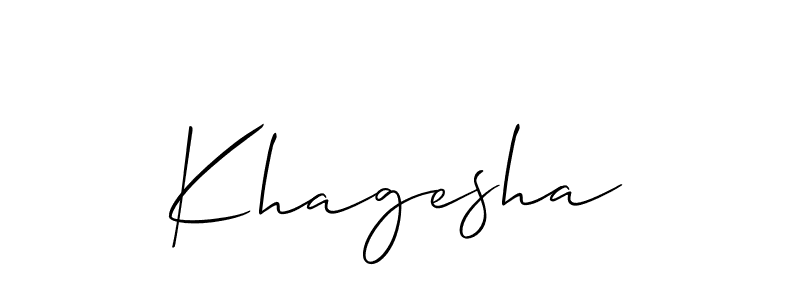 Use a signature maker to create a handwritten signature online. With this signature software, you can design (Allison_Script) your own signature for name Khagesha. Khagesha signature style 2 images and pictures png