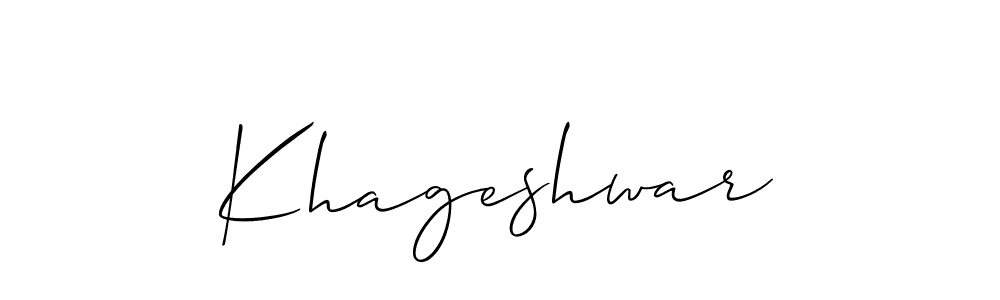 How to make Khageshwar name signature. Use Allison_Script style for creating short signs online. This is the latest handwritten sign. Khageshwar signature style 2 images and pictures png