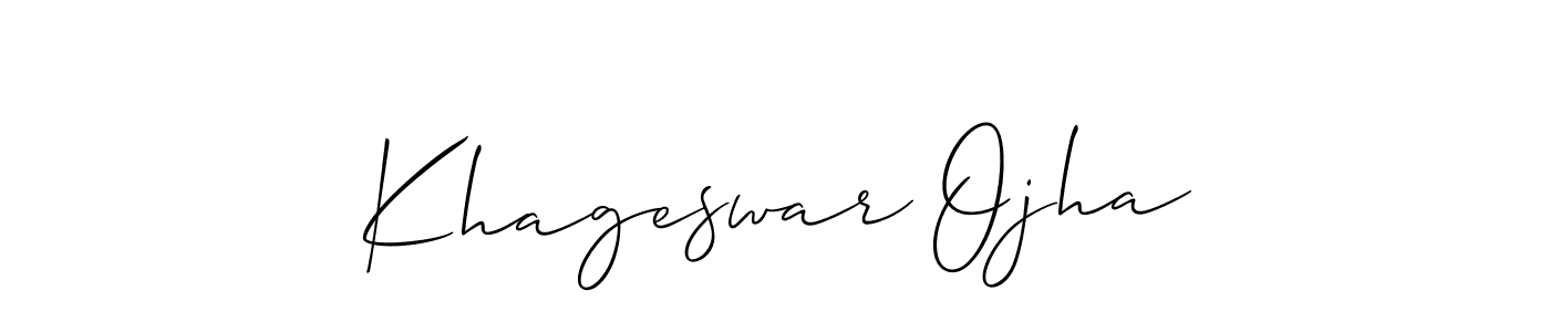 Make a short Khageswar Ojha signature style. Manage your documents anywhere anytime using Allison_Script. Create and add eSignatures, submit forms, share and send files easily. Khageswar Ojha signature style 2 images and pictures png